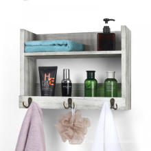 Bathroom Shelf with Hooks Towel Rack with Shelf